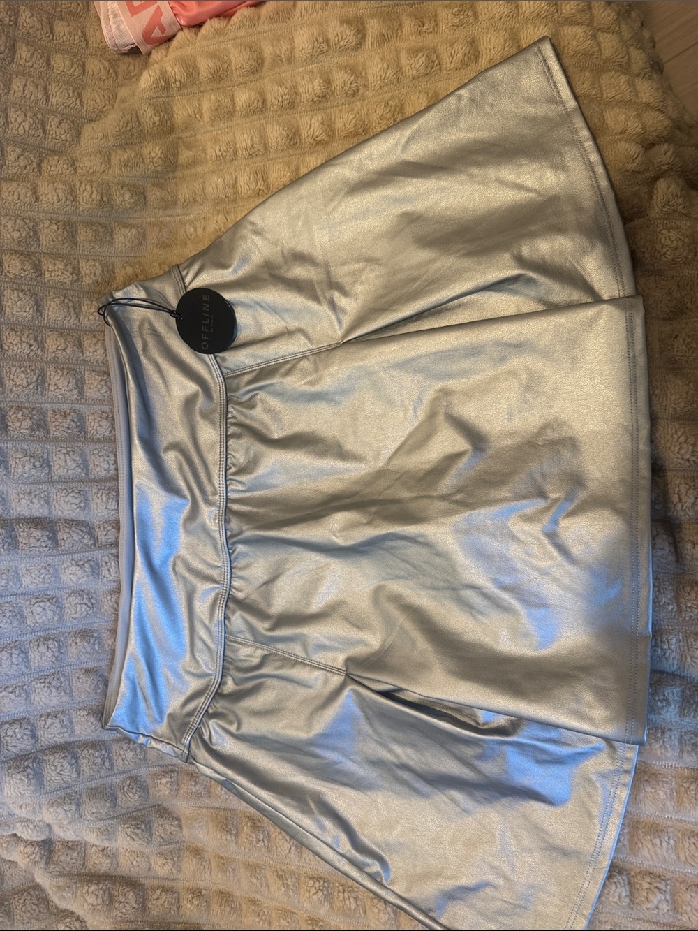 OFFLINE by Aerie Metallic Silver A-Line Skirt